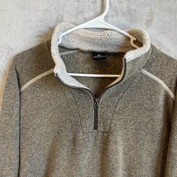 Kuhl Europa Alfpa Fleece Men’s Size Large 1/4 Zip Jacket Oatmeal Sherpa - Picture 2 of 10